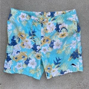 Men's Tommy Bahama Swim Shorts Multicolor Tropical M String Pocket Mesh Cargo
